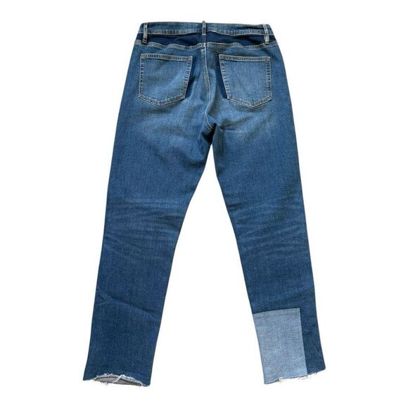 Loft Patchwork Girlfriend Blue Jeans in Classic Mid Wash Style # 766916 - Picture 6 of 6